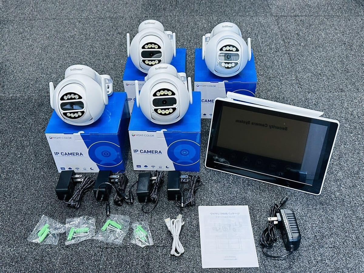 【Bランク】1TBHDD内蔵NVR本体500万画素カメラ4台セット Amazon.co.jp: Srihome 最新ワイヤレス防犯カメラ4台セット 500